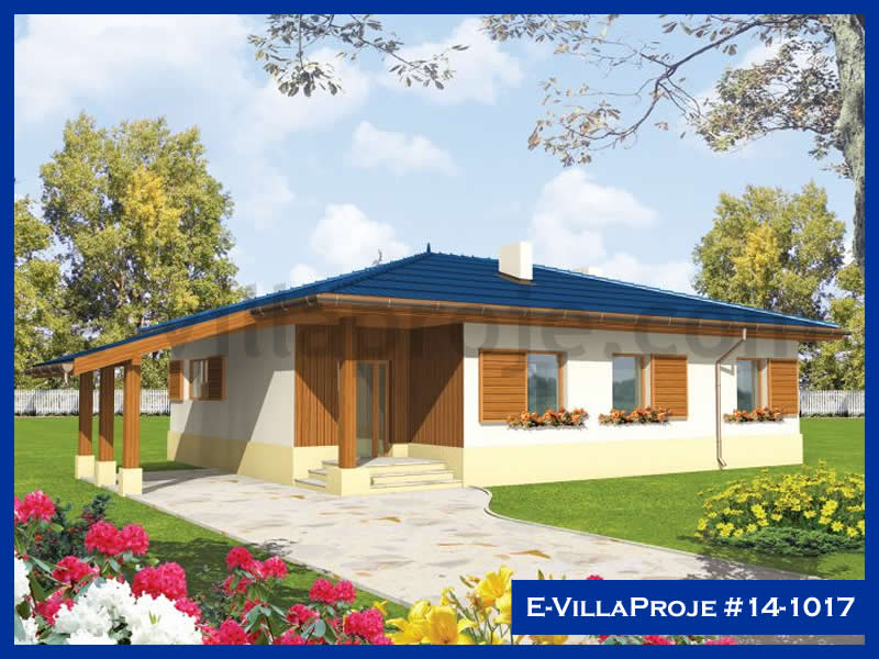 104 m² Tek Katlı 3+1 Özel Tasarım  Proje Çelik Konstrüksiyon Villa (Ev Villa Proje #14 - 1017) Cephe Görünümü ve Kat Planı