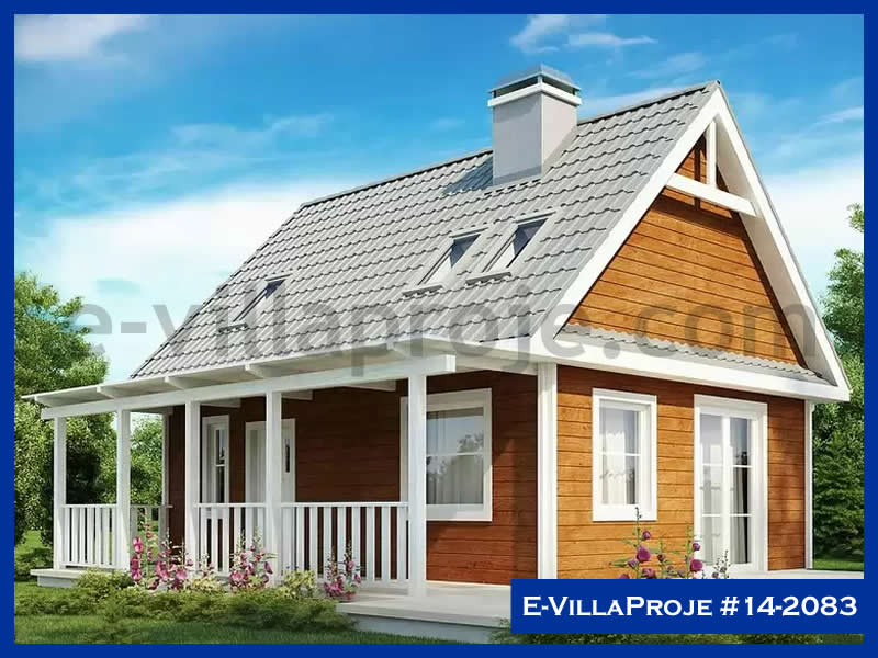 112 m² 2 Katlı (Dubleks) 3+1 Çiftlik Çelik Konstrüksiyon Villa (Ev Villa Proje #14 - 2083) Cephe Görünümü ve Kat Planı