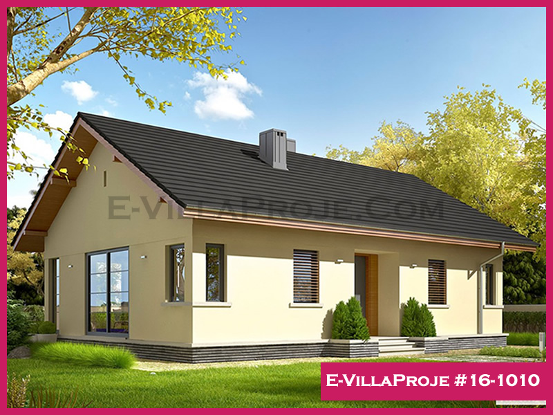 112 m² Tek Katlı 3+1 Ekonomik Çelik Konstrüksiyon Villa (Ev Villa Proje #16 - 1010) Cephe Görünümü ve Kat Planı