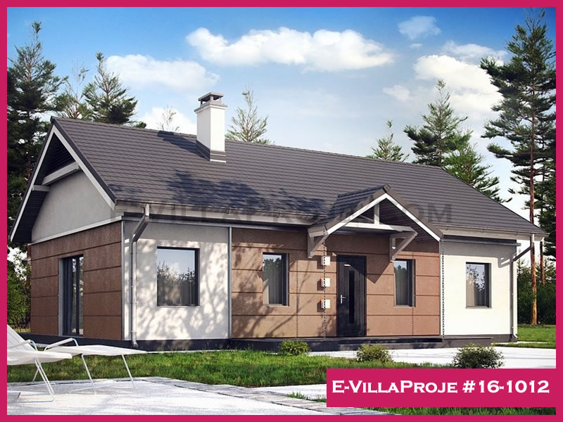115 m² Tek Katlı 3+1 Taş Çelik Konstrüksiyon Villa (Ev Villa Proje #16 - 1012) Cephe Görünümü ve Kat Planı