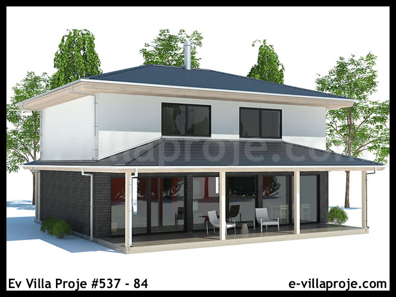 CKV-537-84 116 m2 3+1 2 Katlı (Dubleks) Çelik Konstrüksiyon Villa Modeli