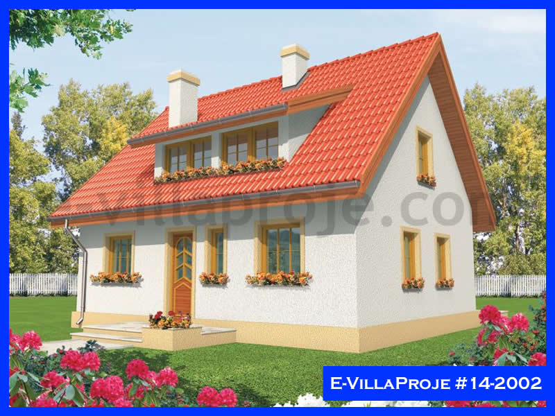 117 m² 2 Katlı (Dubleks) 3+1 Özel Tasarım  Proje Çelik Konstrüksiyon Villa (Ev Villa Proje #14 - 2002) Cephe Görünümü ve Kat Planı