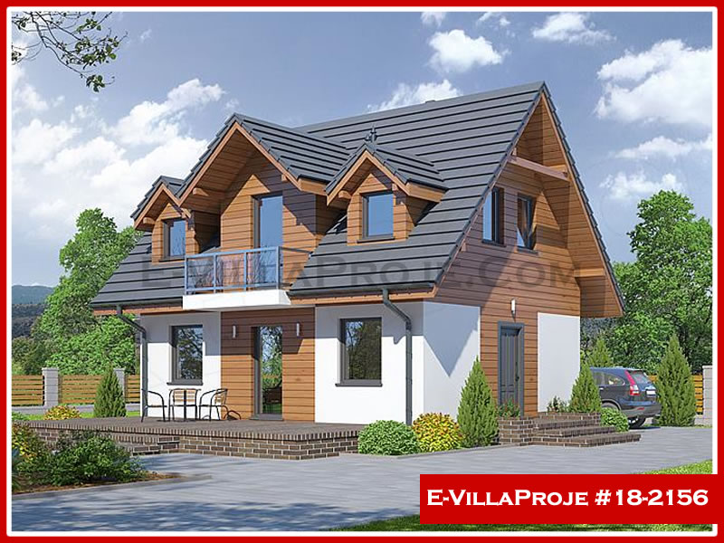 122 m² 2 Katlı (Dubleks) 3+1 Çiftlik Çelik Konstrüksiyon Villa (Ev Villa Proje #18 - 2156) Cephe Görünümü ve Kat Planı
