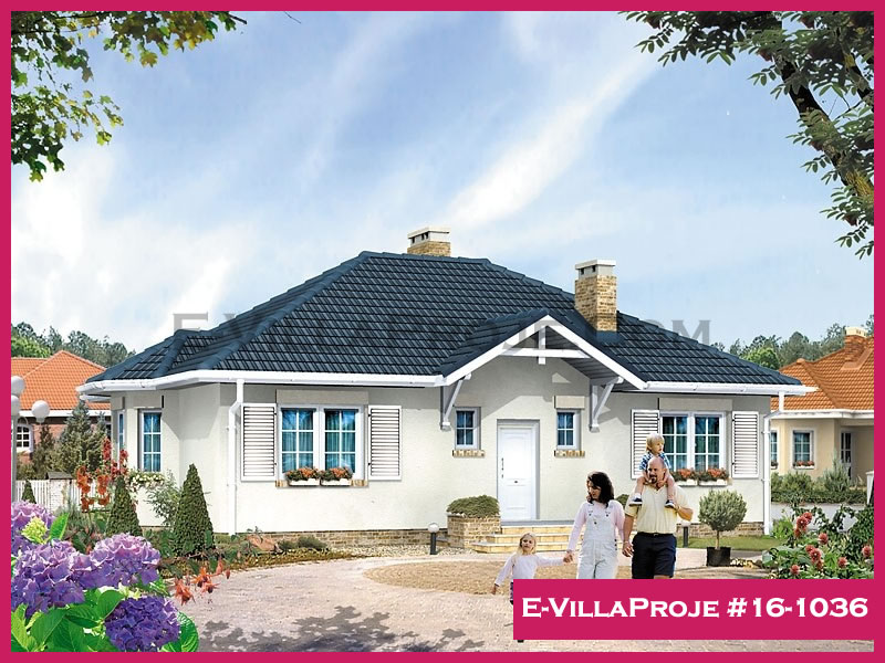 128 m² Tek Katlı 3+1 Özel Tasarım  Proje Çelik Konstrüksiyon Villa (Ev Villa Proje #16 - 1036) Cephe Görünümü ve Kat Planı