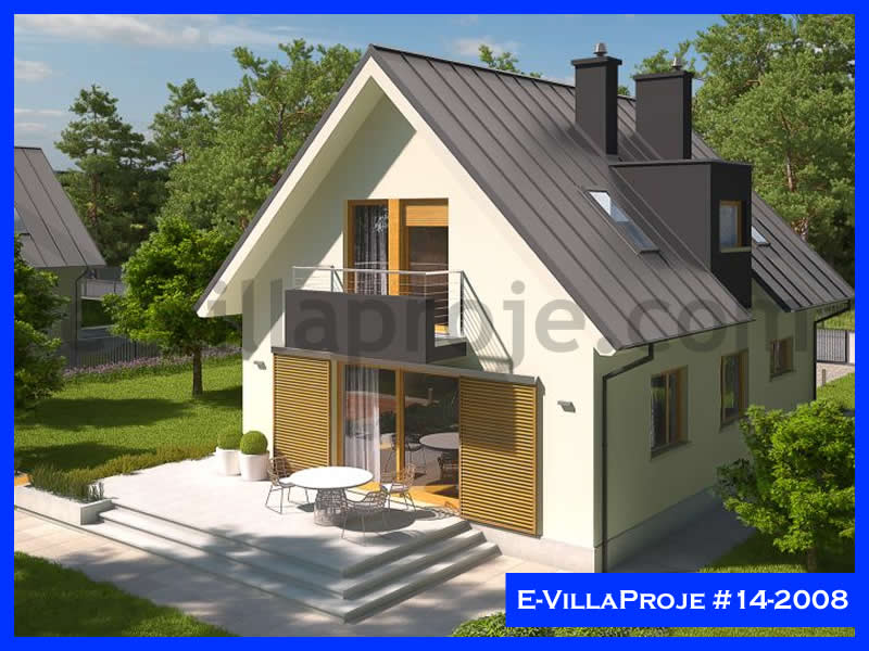 129 m² 2 Katlı (Dubleks) 3+1 Modern Çelik Konstrüksiyon Villa (Ev Villa Proje #14 - 2008) Cephe Görünümü ve Kat Planı