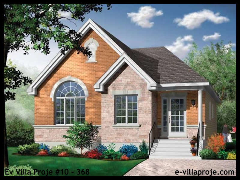 129 m² Tek Katlı 3+1 Amerikan Çelik Konstrüksiyon Villa (Ev Villa Proje #10 - 368) Cephe Görünümü ve Kat Planı