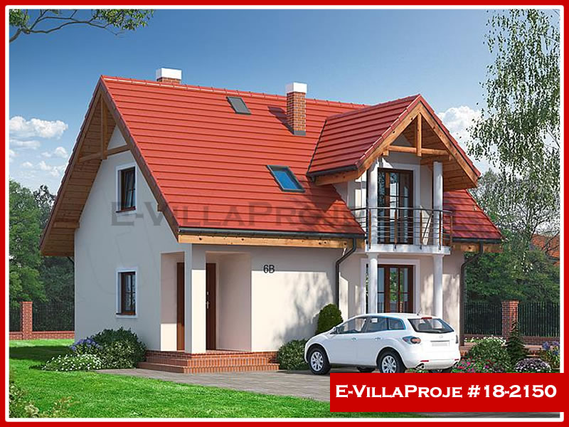 139 m² 2 Katlı (Dubleks) 3+1 Ekonomik Çelik Konstrüksiyon Villa (Ev Villa Proje #18 - 2150) Cephe Görünümü ve Kat Planı