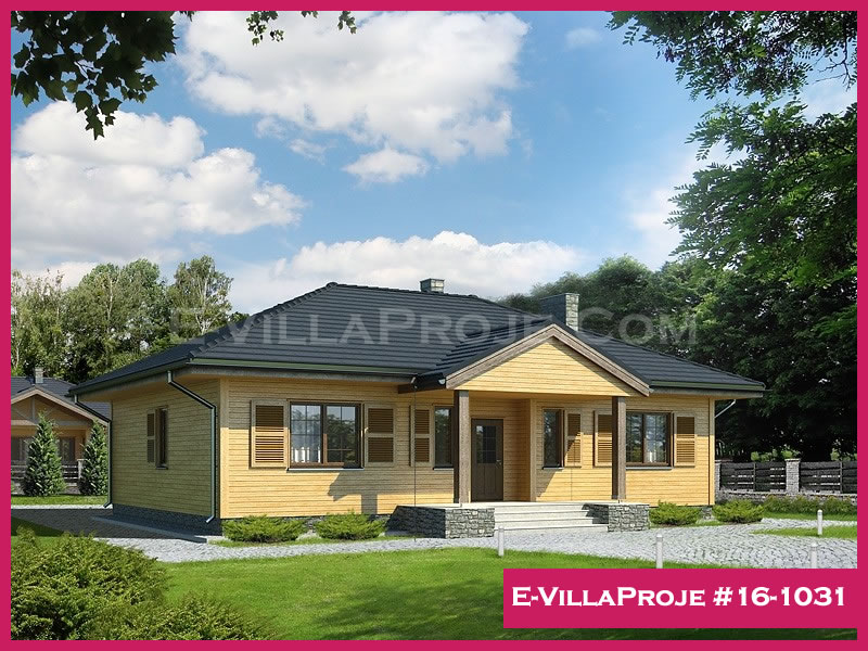 139 m² Tek Katlı 3+1 Ahşap Çelik Konstrüksiyon Villa (Ev Villa Proje #16 - 1031) Cephe Görünümü ve Kat Planı