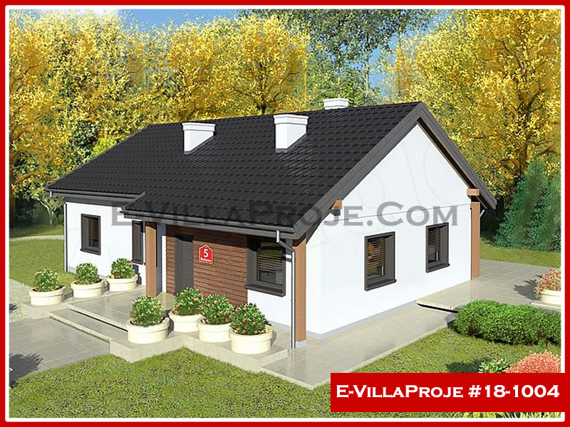 141 m² Tek Katlı 4+1 Avrupa Çelik Konstrüksiyon Villa (Ev Villa Proje #18 - 1004) Cephe Görünümü ve Kat Planı