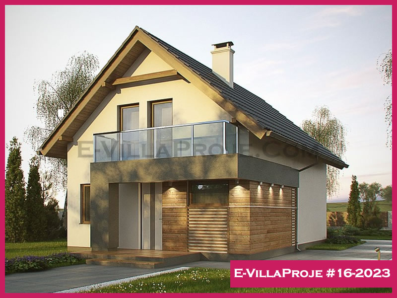 143 m² 2 Katlı (Dubleks) 4+1 Modern Çelik Konstrüksiyon Villa (Ev Villa Proje #16 - 2023) Cephe Görünümü ve Kat Planı