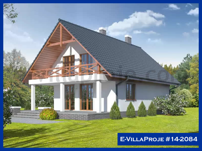 152 m² 2 Katlı (Dubleks) 4+1 Taş Çelik Konstrüksiyon Villa (Ev Villa Proje #14 - 2084) Cephe Görünümü ve Kat Planı