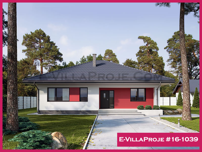 152 m² Tek Katlı 4+1 Çiftlik Çelik Konstrüksiyon Villa (Ev Villa Proje #16 - 1039) Cephe Görünümü ve Kat Planı
