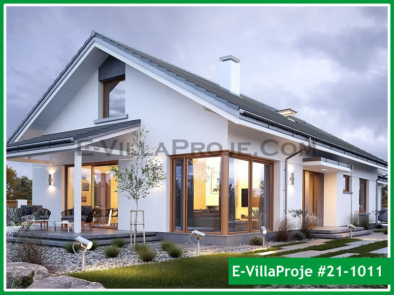 164 m² Tek Katlı 4+1 Modern Çelik Konstrüksiyon Villa (Ev Villa Proje #21 - 1011) Cephe Görünümü ve Kat Planı