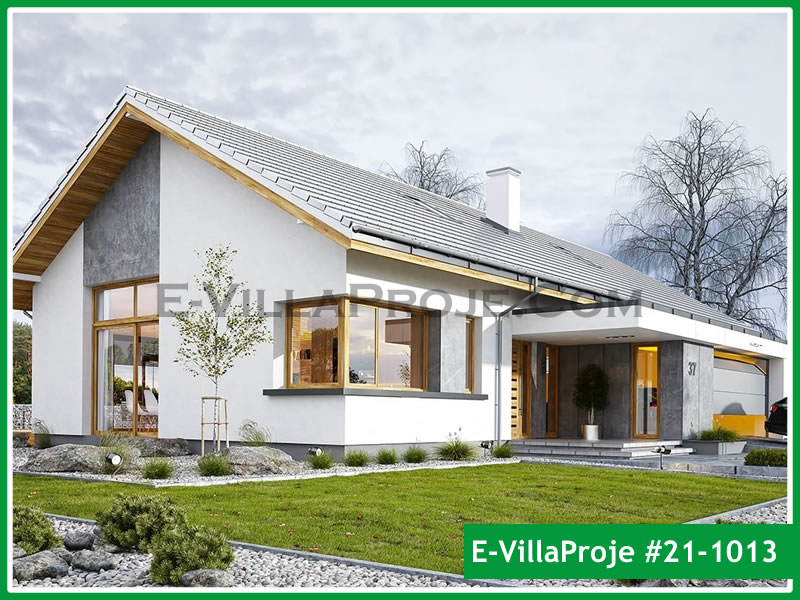 165 m² Tek Katlı 4+1 Modern Çelik Konstrüksiyon Villa (Ev Villa Proje #21 - 1013) Cephe Görünümü ve Kat Planı