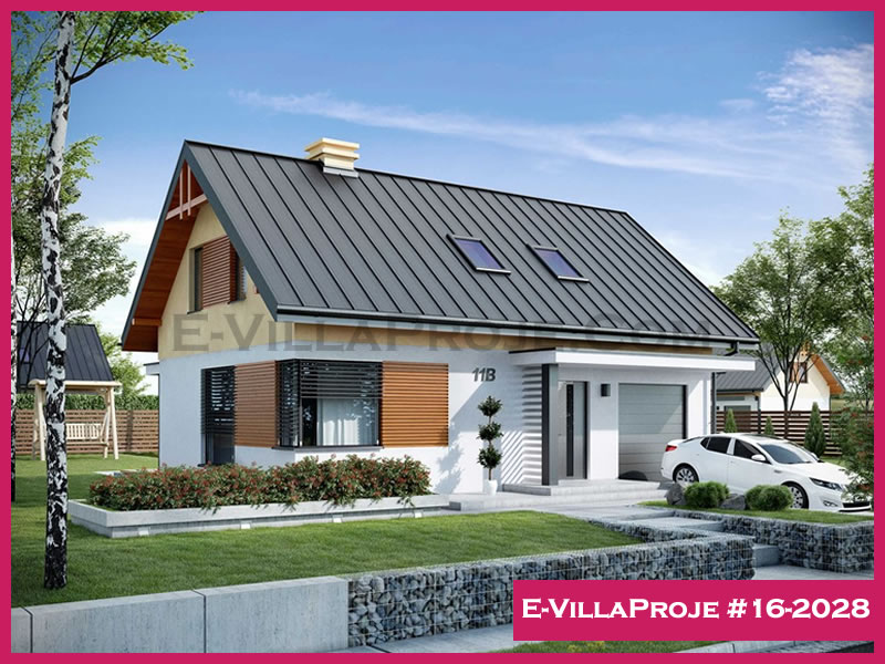 168 m² 2 Katlı (Dubleks) 4+1 Modern Çelik Konstrüksiyon Villa (Ev Villa Proje #16 - 2028) Cephe Görünümü ve Kat Planı