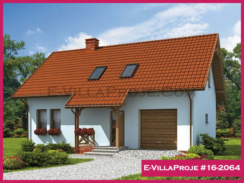 172 m² 2 Katlı (Dubleks) 4+1 Amerikan Çelik Konstrüksiyon Villa (Ev Villa Proje #16 - 2064) Cephe Görünümü ve Kat Planı