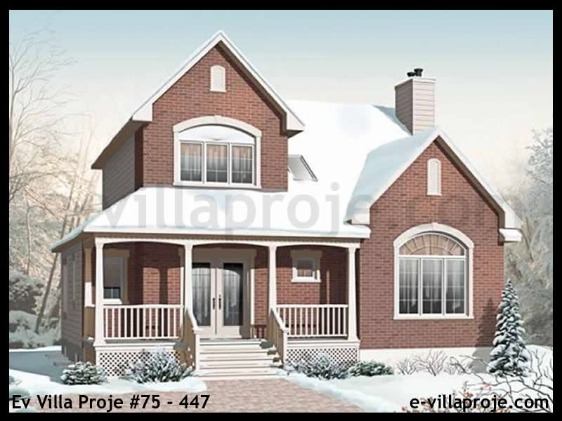 172 m² 2 Katlı (Dubleks) 4+1 Özel Tasarım  Proje Çelik Konstrüksiyon Villa (Ev Villa Proje #75 - 447) Cephe Görünümü ve Kat Planı