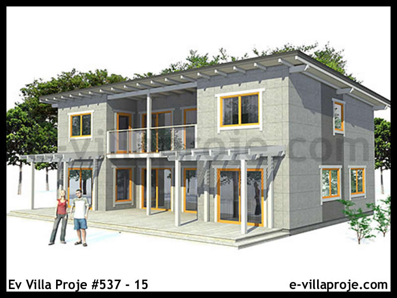 CKV-537-15 174 m2 4+1 2 Katlı (Dubleks) Çelik Konstrüksiyon Villa Modeli