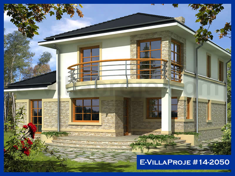 175 m² 2 Katlı (Dubleks) 4+1 Modern Çelik Konstrüksiyon Villa (Ev Villa Proje #14 - 2050) Cephe Görünümü ve Kat Planı