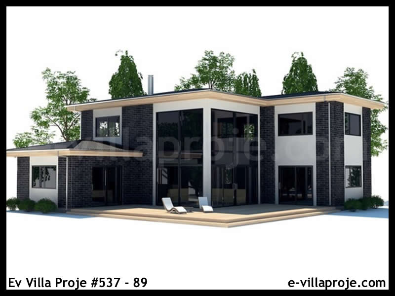 177 m² 2 Katlı (Dubleks) 4+1 Ekonomik Çelik Konstrüksiyon Villa (Ev Villa Proje #537 - 89) Cephe Görünümü ve Kat Planı