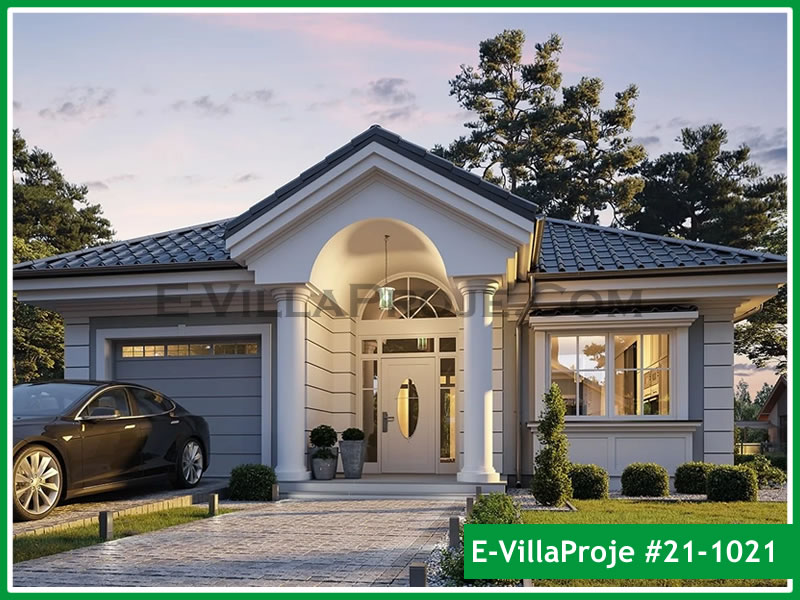 180 m² Tek Katlı 5+1 Ekonomik Çelik Konstrüksiyon Villa (Ev Villa Proje #21 - 1021) Cephe Görünümü ve Kat Planı