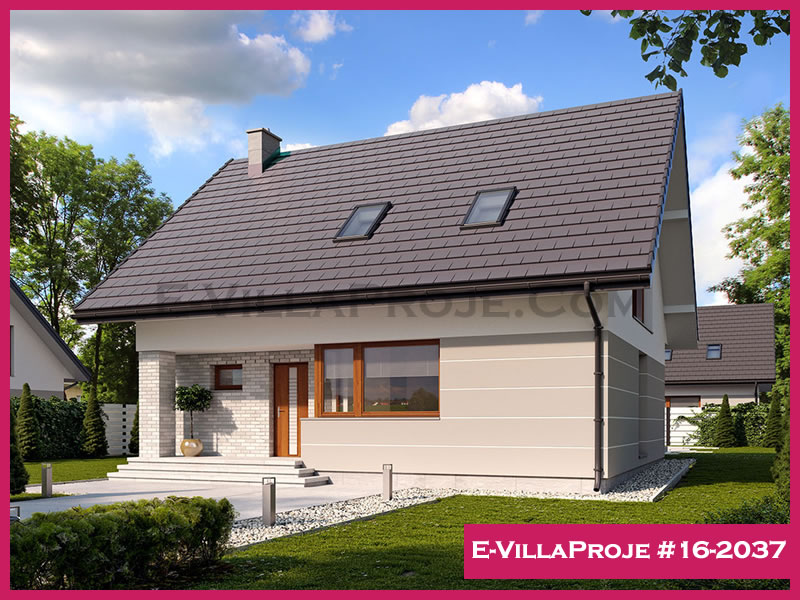 194 m² 2 Katlı (Dubleks) 5+1 Modern Çelik Konstrüksiyon Villa (Ev Villa Proje #16 - 2037) Cephe Görünümü ve Kat Planı