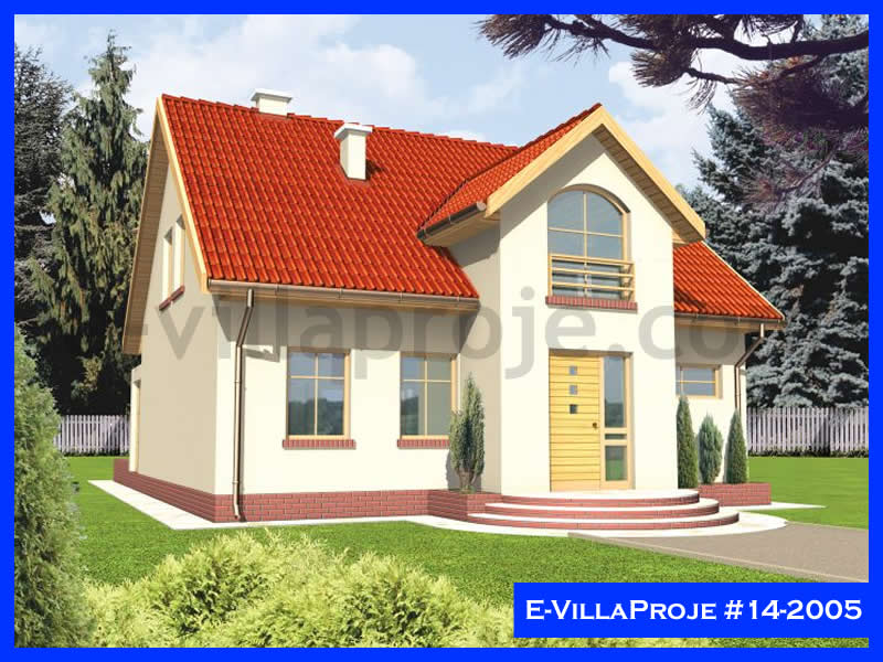 196 m² 2 Katlı (Dubleks) 5+1 Özel Tasarım  Proje Çelik Konstrüksiyon Villa (Ev Villa Proje #14 - 2005) Cephe Görünümü ve Kat Planı