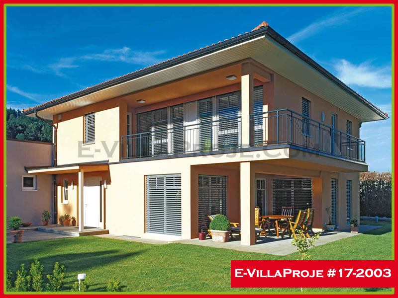 203 m² 2 Katlı (Dubleks) 5+1 Özel Tasarım  Proje Çelik Konstrüksiyon Villa (Ev Villa Proje #17 - 2003) Cephe Görünümü ve Kat Planı