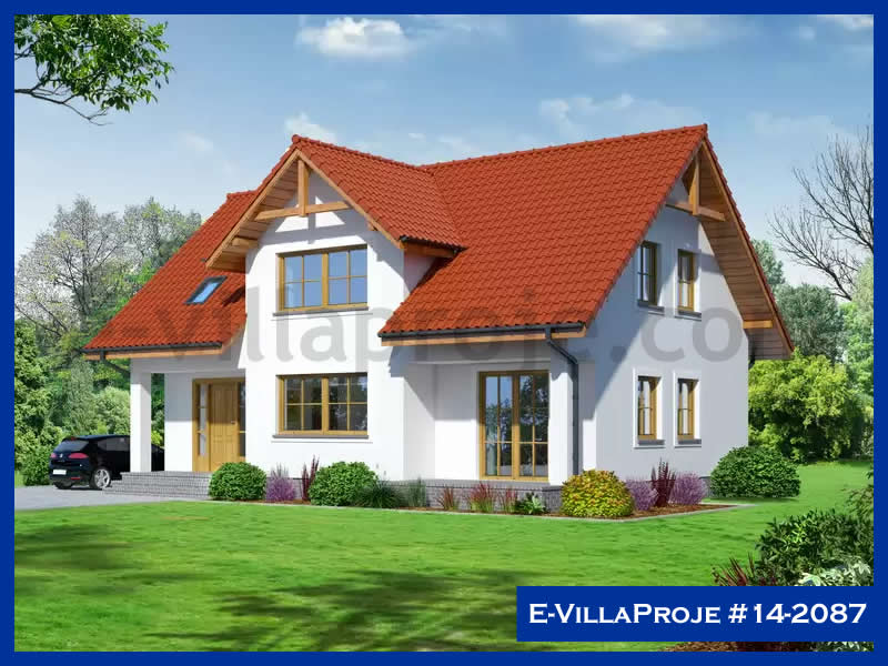 210 m² 2 Katlı (Dubleks) 5+1 Akdeniz Çelik Konstrüksiyon Villa (Ev Villa Proje #14 - 2087) Cephe Görünümü ve Kat Planı