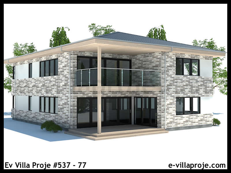 CKV-537-77 212 m2 5+1 2 Katlı (Dubleks) Çelik Konstrüksiyon Villa Modeli