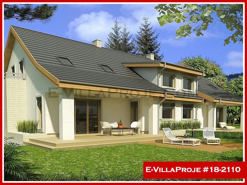 213 m² 2 Katlı (Dubleks) 5+1 İkiz Çelik Konstrüksiyon Villa (Ev Villa Proje #18 - 2110) Cephe Görünümü ve Kat Planı