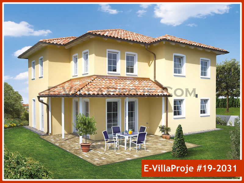 214 m² 2 Katlı (Dubleks) 5+1 İtalyan Çelik Konstrüksiyon Villa (Ev Villa Proje #19 - 2031) Cephe Görünümü ve Kat Planı