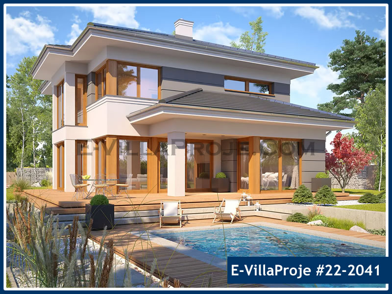 CKV-22-2041 218 m2 5+1 2 Katlı (Dubleks) Çelik Konstrüksiyon Villa Modeli