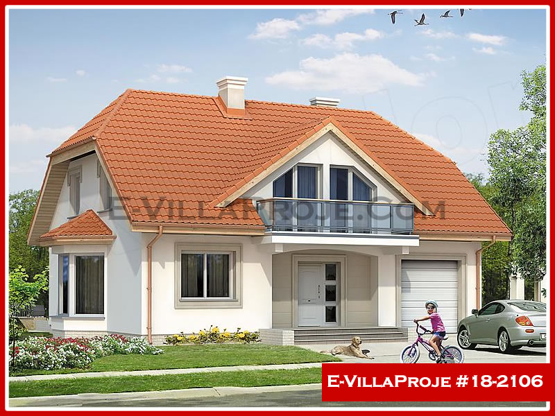 221 m² 2 Katlı (Dubleks) 5+1 Avrupa Çelik Konstrüksiyon Villa (Ev Villa Proje #18 - 2106) Cephe Görünümü ve Kat Planı