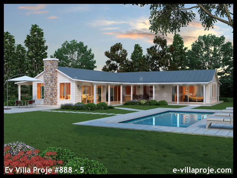 CKV-888-5 226 m2 5+1 Tek Katlı Çelik Konstrüksiyon Villa Modeli
