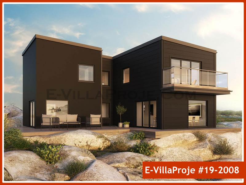 231 m² 2 Katlı (Dubleks) 5+1 Avrupa Çelik Konstrüksiyon Villa (Ev Villa Proje #19 - 2008) Cephe Görünümü ve Kat Planı