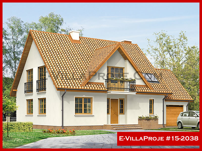 235 m² 2 Katlı (Dubleks) 5+1 Modern Çelik Konstrüksiyon Villa (Ev Villa Proje #15 - 2038) Cephe Görünümü ve Kat Planı