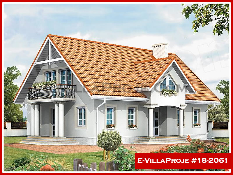 249 m² 2 Katlı (Dubleks) 5+1 Amerikan Çelik Konstrüksiyon Villa (Ev Villa Proje #18 - 2061) Cephe Görünümü ve Kat Planı