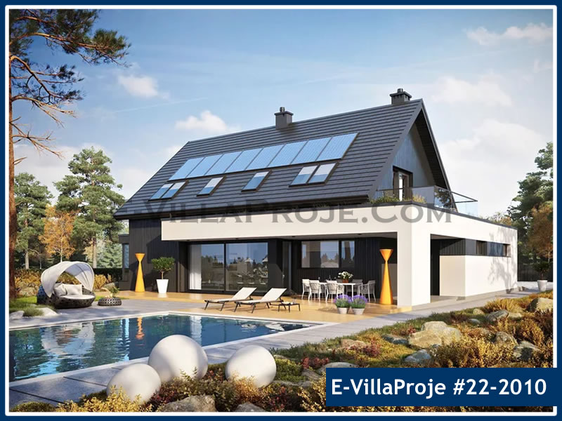 251 m² 2 Katlı (Dubleks) 5+1 Amerikan Çelik Konstrüksiyon Villa (Ev Villa Proje #22 - 2010) Cephe Görünümü ve Kat Planı