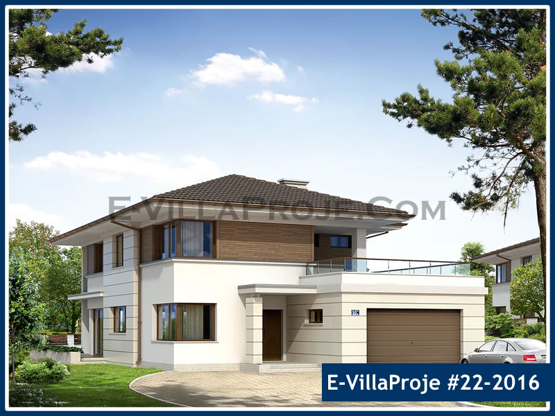 267 m² 2 Katlı (Dubleks) 5+1 Modern Çelik Konstrüksiyon Villa (Ev Villa Proje #22 - 2016) Cephe Görünümü ve Kat Planı