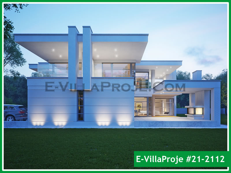 272 m² 2 Katlı (Dubleks) 5+1 Modern Çelik Konstrüksiyon Villa (Ev Villa Proje #21 - 2112) Cephe Görünümü ve Kat Planı