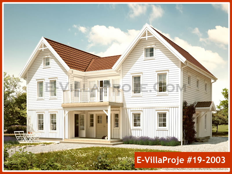 280 m² 2 Katlı (Dubleks) 5+1 Akdeniz Çelik Konstrüksiyon Villa (Ev Villa Proje #19 - 2003) Cephe Görünümü ve Kat Planı