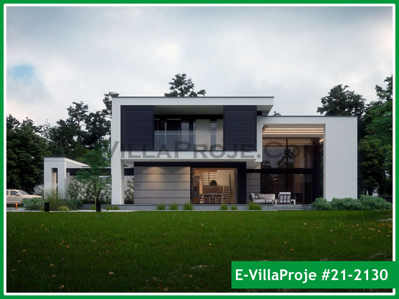 284 m² 2 Katlı (Dubleks) 5+1 Havuzlu Çelik Konstrüksiyon Villa (Ev Villa Proje #21 - 2130) Cephe Görünümü ve Kat Planı