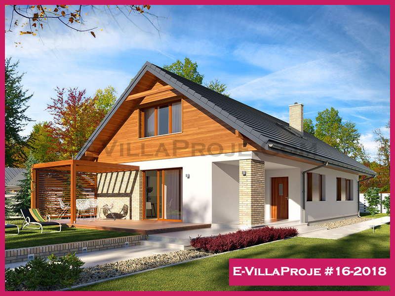 300 m² 2 Katlı (Dubleks) 5+1 Amerikan Çelik Konstrüksiyon Villa (Ev Villa Proje #16 - 2018) Cephe Görünümü ve Kat Planı