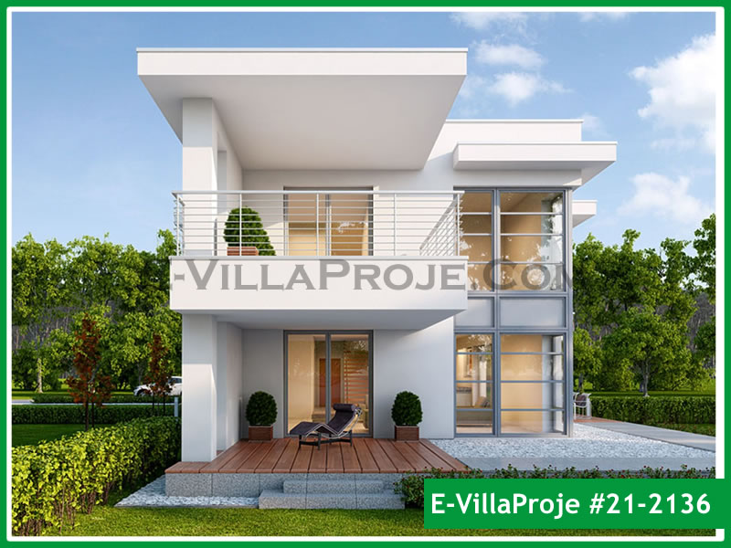 304 m² 2 Katlı (Dubleks) 5+1 Modern Çelik Konstrüksiyon Villa (Ev Villa Proje #21 - 2136) Cephe Görünümü ve Kat Planı