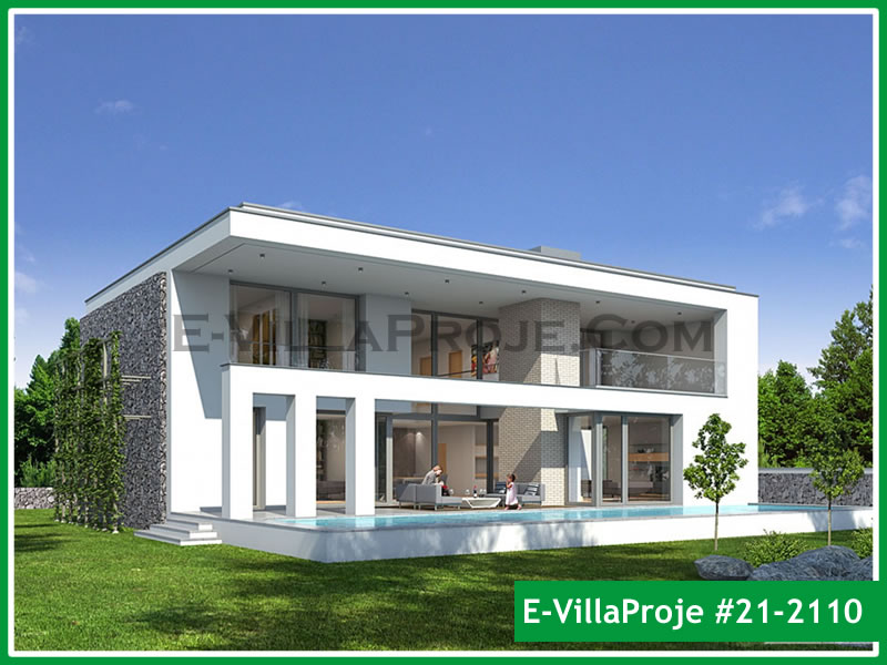 310 m² 2 Katlı (Dubleks) 5+1 Havuzlu Çelik Konstrüksiyon Villa (Ev Villa Proje #21 - 2110) Cephe Görünümü ve Kat Planı