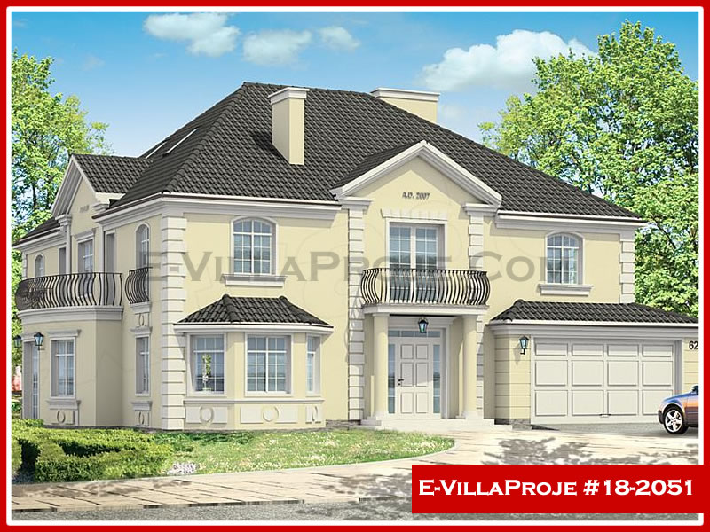 421 m² 2 Katlı (Dubleks) 5+1 Ultra Lüks Çelik Konstrüksiyon Villa (Ev Villa Proje #18 - 2051) Cephe Görünümü ve Kat Planı