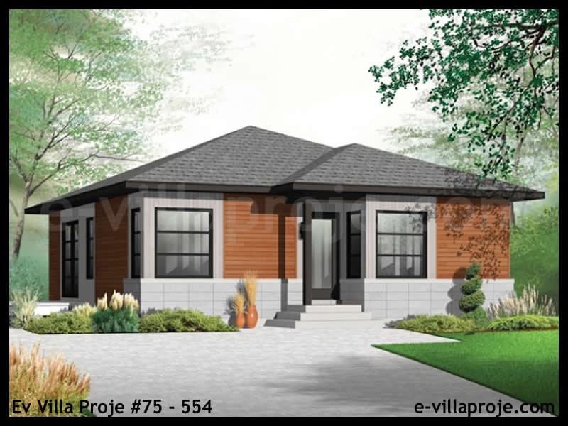CKV-75-554 87 m2 2+1 Tek Katlı Çelik Konstrüksiyon Villa Modeli