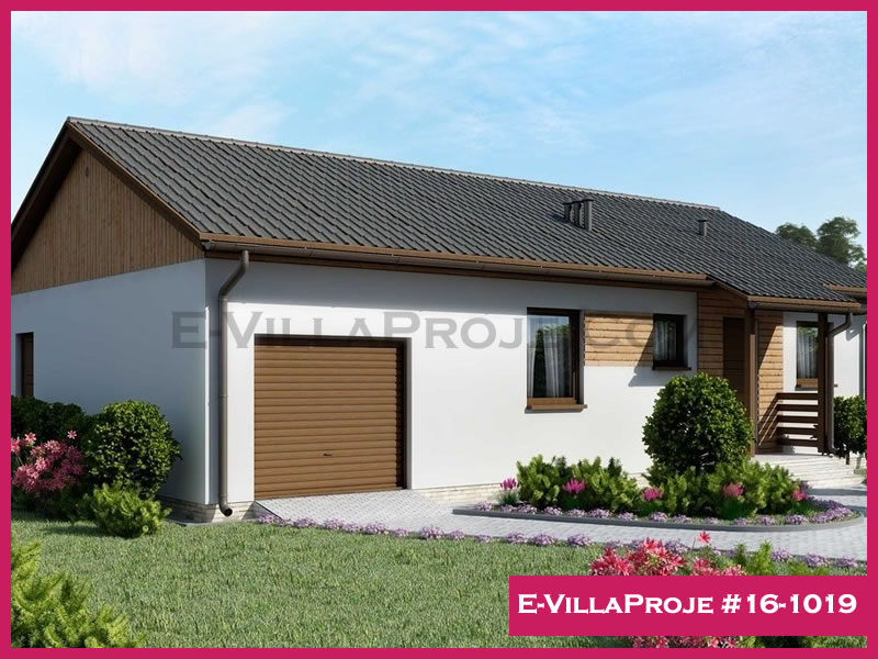 97 m² Tek Katlı 2+1 Çiftlik Çelik Konstrüksiyon Villa (Ev Villa Proje #16 - 1019) Cephe Görünümü ve Kat Planı